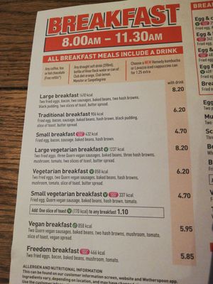 Clearly marked vegan and vegetarian option at The Linen Weaver  in Cork