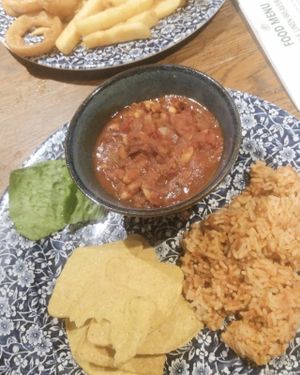 4 bean chilli with rice and tortillas  at The Linen Weaver  in Cork