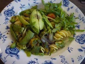 Superfood pasta with extra avocado at The Linen Weaver  in Cork