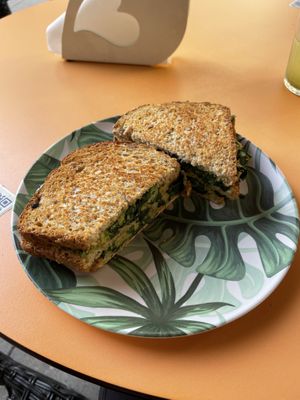 Protein Sandwich (spinach, avocado, chick peas) @ Roots, Puerto de la Cruz, Tenerife  at Roots in Tenerife