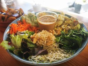 Gado gado  bowl. Verry good. Vegan €12,95 at Roots in Tenerife