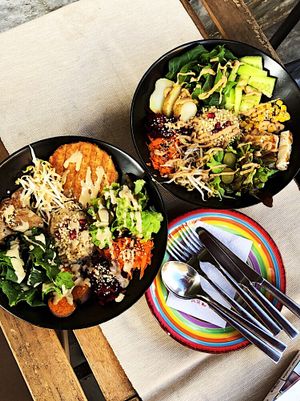 Buddha bowls at Roots in Tenerife