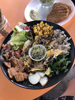 Ayyyy Caramba Buddha Bowl at Roots in Tenerife