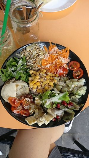 Vegan Buddha Bowl with Tahini at Roots in Tenerife