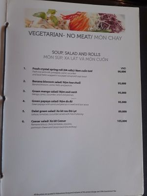 menu page 1  at Koto in Hanoi
