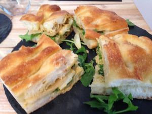 Foccacia pizza sandwich at Dall'Albero in Rome