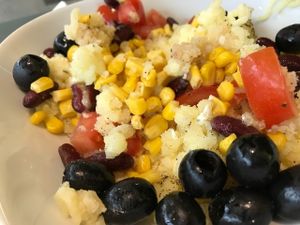 mashed potato with veggie toppings at Mr. Clou in Gottingen