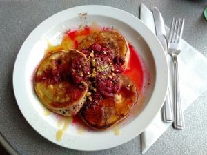 Vegan pancakes at The Fat Cyclist Cafe in Stirling