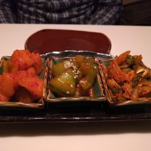 Trio of vegetarian kimchi. at Slurping Turtle in Chicago