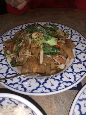 Pad see ew with vegan chicken at Siam Purity in Broadbeach