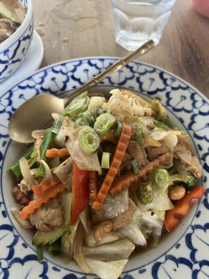 Cashew stir fry with vegan chicken  #Veganuary at Siam Purity in Broadbeach