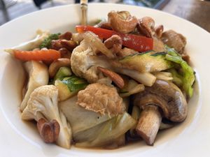 Chick’n cashew stir fry   at Siam Purity in Broadbeach