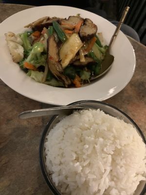 Chilli basil stir fry veg  at Siam Purity in Broadbeach