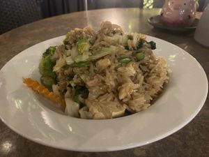 Special fried rice with tofu and veggies  at Siam Purity in Broadbeach