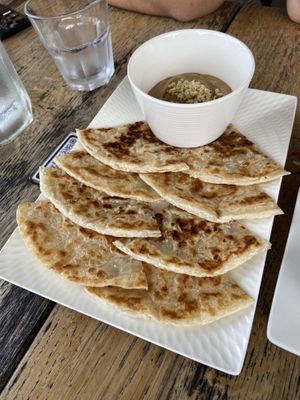 Roti with peanut sauce   at Siam Purity in Broadbeach