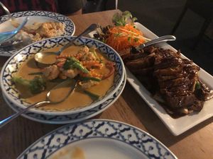 Vegan Chicken padang  curry & Vegan Crispy Duck at Siam Purity in Broadbeach