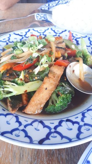 Chilli basil fish and vegies #40 at Siam Purity in Broadbeach