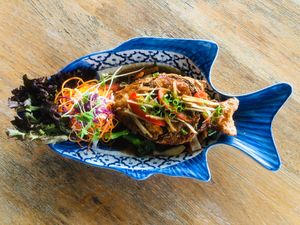 Vegan Whole Fish with Ginger (Special Dish) at Siam Purity in Broadbeach