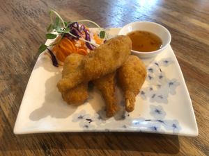 Vegan Sugarcane Prawns at Siam Purity in Broadbeach