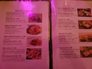 Starters Menu at La Palanche d'Aulac in Paris