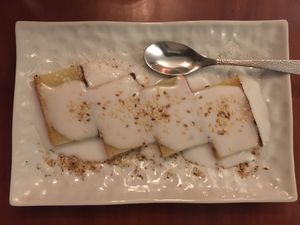 Manioc/coconut/sesame cake at La Palanche d'Aulac in Paris