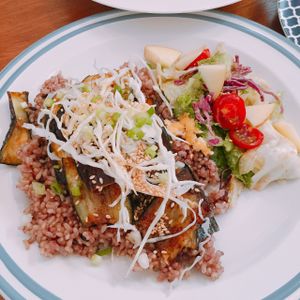 가지구이 덮밥💚 (Eggplant with rice) at Around Green - 어라운드 그린 in Seoul