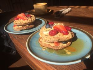 Incredible pancake stack!  at Sukha Essentials in Bournemouth