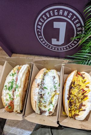 Trio at Jake's Vegan Steaks in North London