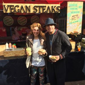 vegan steak burgers at Jake's Vegan Steaks in North London