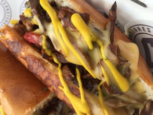 Philly steak at Victoria Park at Jake's Vegan Steaks in North London