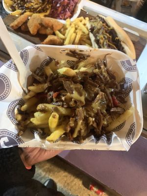 cheese steak fries at Jake's Vegan Steaks in North London