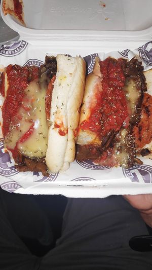 Pepperoni Pizza steak at Jake's Vegan Steaks in North London