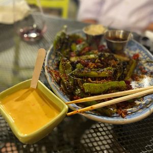 Shishito peppers   at Duck Duck Goat in Chicago