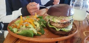 Hamburguesa vegana! at Madre Tierra in Hermosillo
