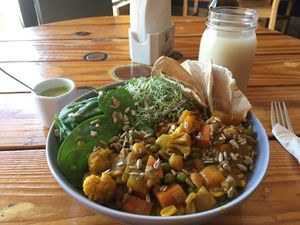Curry bowl  at Madre Tierra in Hermosillo