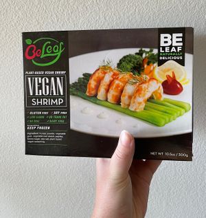 "shrimp”  at San Diego Vegan Market in San Diego