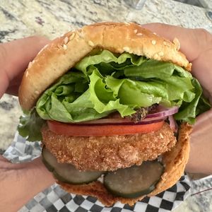 chicken sandwich   at San Diego Vegan Market in San Diego