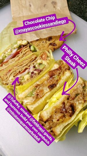 sandwiches!  at San Diego Vegan Market in San Diego