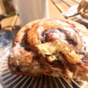 Cinnamon bun at Steampunk in North Berwick