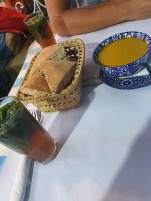 Soup, bread and mint tea at Sofia in Chefchaouen