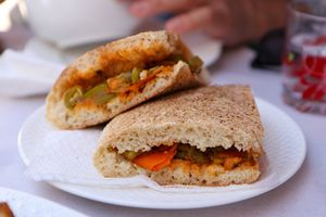 vegetable sandwich at Sofia in Chefchaouen