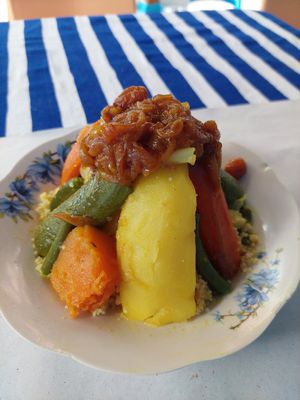 Cuscús with 7 Vegetables (45 dh) at Sofia in Chefchaouen