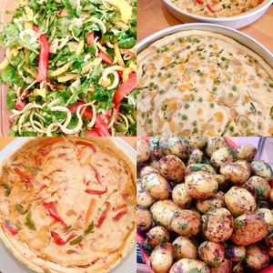 Vegan quiche served with fresh salad and rosemary roasted potatoes  at The Sound Lounge in South West London