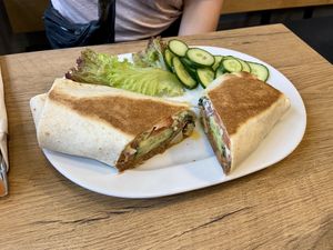 Jackbab on holidays. Jackfruit in wheat tortilla. 25 zł at Mihiderka - Józefa in Krakow