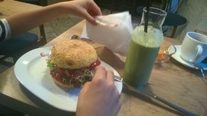 Smoothie and burger at Mihiderka - Józefa in Krakow