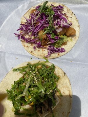 Veggie tacos were. 😍😍  at Taqueria Tsunami in Marietta