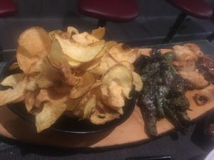 Chips  pardons and pumpkin pastries  at Celta Endovelico in Porto