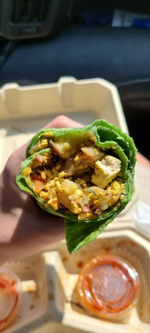 Breakfast burrito at The Grain Cafe in Long Beach