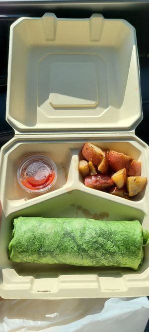 Breakfast burrito at The Grain Cafe in Long Beach