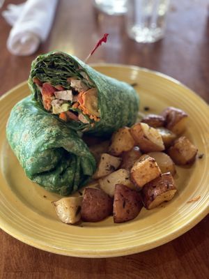 Garden wrap. Added chicken  at The Grain Cafe in Long Beach